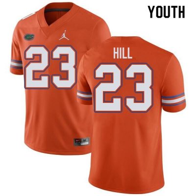 Youth Florida Gators #23 Jaydon Hill NCAA Jordan Brand Orange Authentic Stitched College Football Jersey UVI5062CF